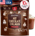 Mama Natural Hot Chocolate Multi Collagen Protein Powder, Made with Organic Cacao, Types 1, 2, 3, 4, 5, 10 Collagen Peptides Powder - Grass Fed Beef, Wild Fish Marine & USA Eggshell - 20 Servings
