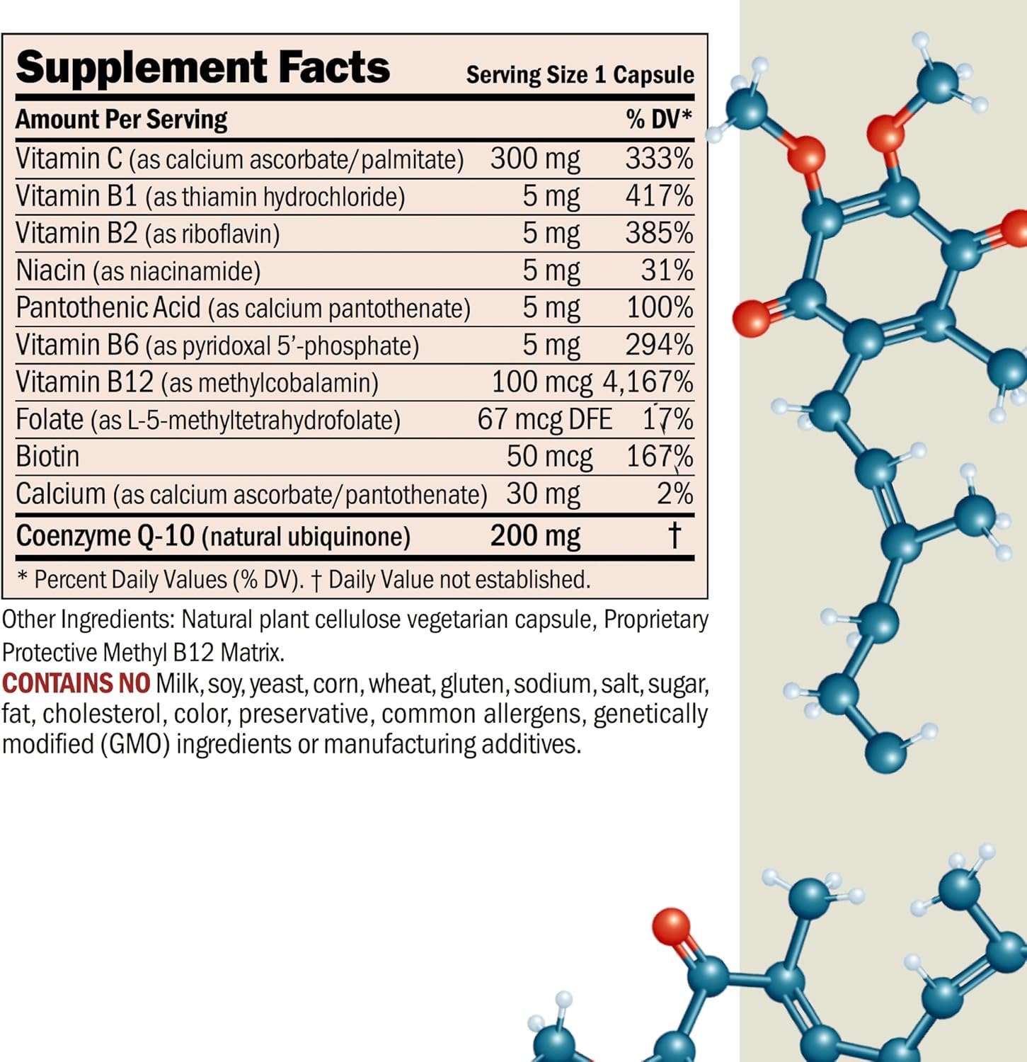 ANDREW LESSMAN Coenzyme Q-10 200 mg 60 Capsules - Essential for Energy Production and Optimum Key Organ Function, Anti-Oxidant Support, Depleted by Aging, Plus B-Complex. Easy to Swallow Capsules