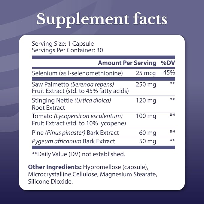 Flow Active - Prostate Health Supplements for Men - Bladder & Prostate Support Vitamins - with Saw Palmetto, Selenium, Stinging Nettle, Pygeum & Pine Bark Extract - 30 Capsules