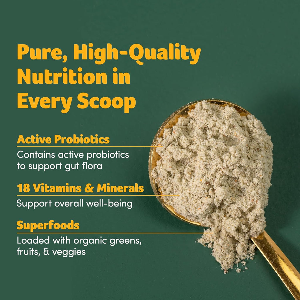 Purely Inspired Organic Green Powder Smoothie Mix, Tropical Mango Iced Tea Flavor (30 Servings) - Probiotics for Digestive Health with Spirulina & Chlorella for Gut Health - Vegan & Gluten-Free