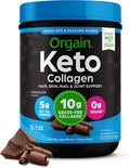 Orgain Keto Collagen Protein Powder with MCT Oil, Chocolate - Paleo Friendly, Grass Fed Hydrolyzed Collagen Peptides Type I and III, Dairy Free, Gluten Free, Soy Free, 0.88 Lb (Packaging May Vary)