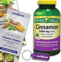 Choice Bundle Spring Valley Cinnamon Plus Chromium Capsules 1000 mg 180 Ct and Vitamin Vitality & Pill Container (3 Items)!