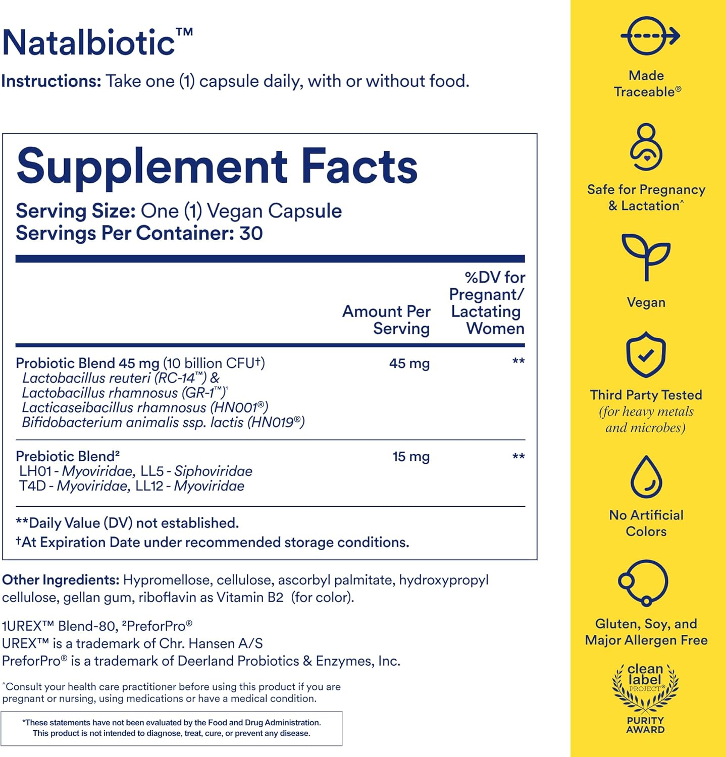 Ritual Natalbiotic™ Microbiome Support†* Biotics for Mom & Baby. Formulated to Support Digestive Health, Vaginal Health, and Baby’s Immune Health.* Designed with OB/GYNs‡. Non-GMO, Vegan, 30 Days