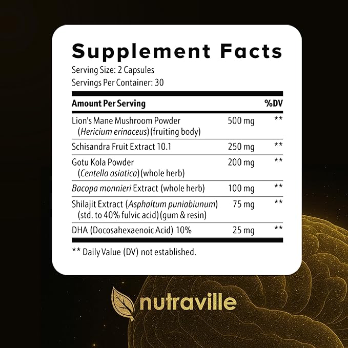 CogniSurge Nootropics Brain Support Supplement for Memory and Focus - Nature-Powered Lion's Mane Supplement Capsules with Shilajit - No Caffeine or Stimulants - 3 Pack