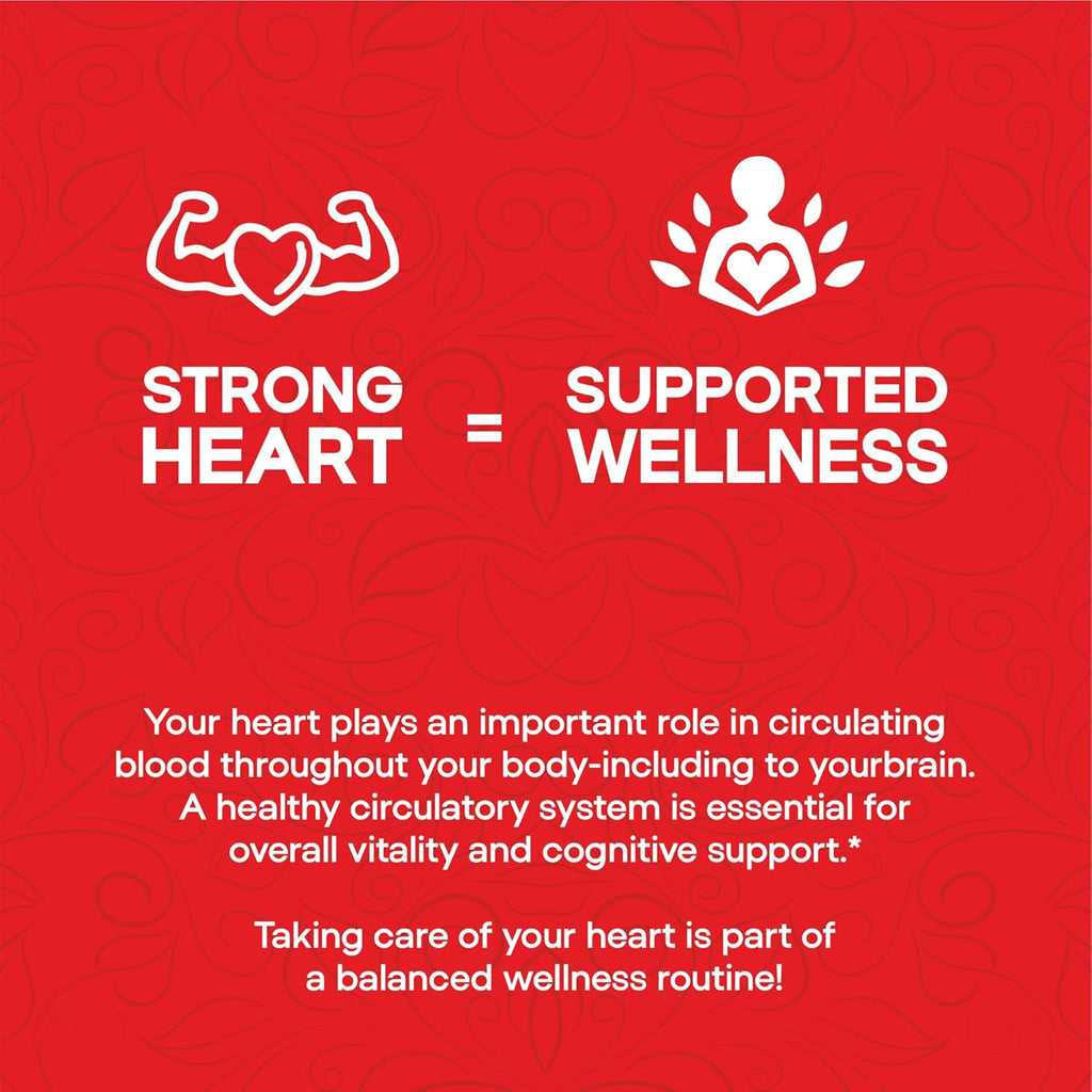 Heart Support and Blood Flow Supplement, 120 Capsules, Supports Cardiovascular Health, Healthy Cholesterol, Triglyceride, Homocysteine, CRP Levels | Boost Naturally Circulatory Function