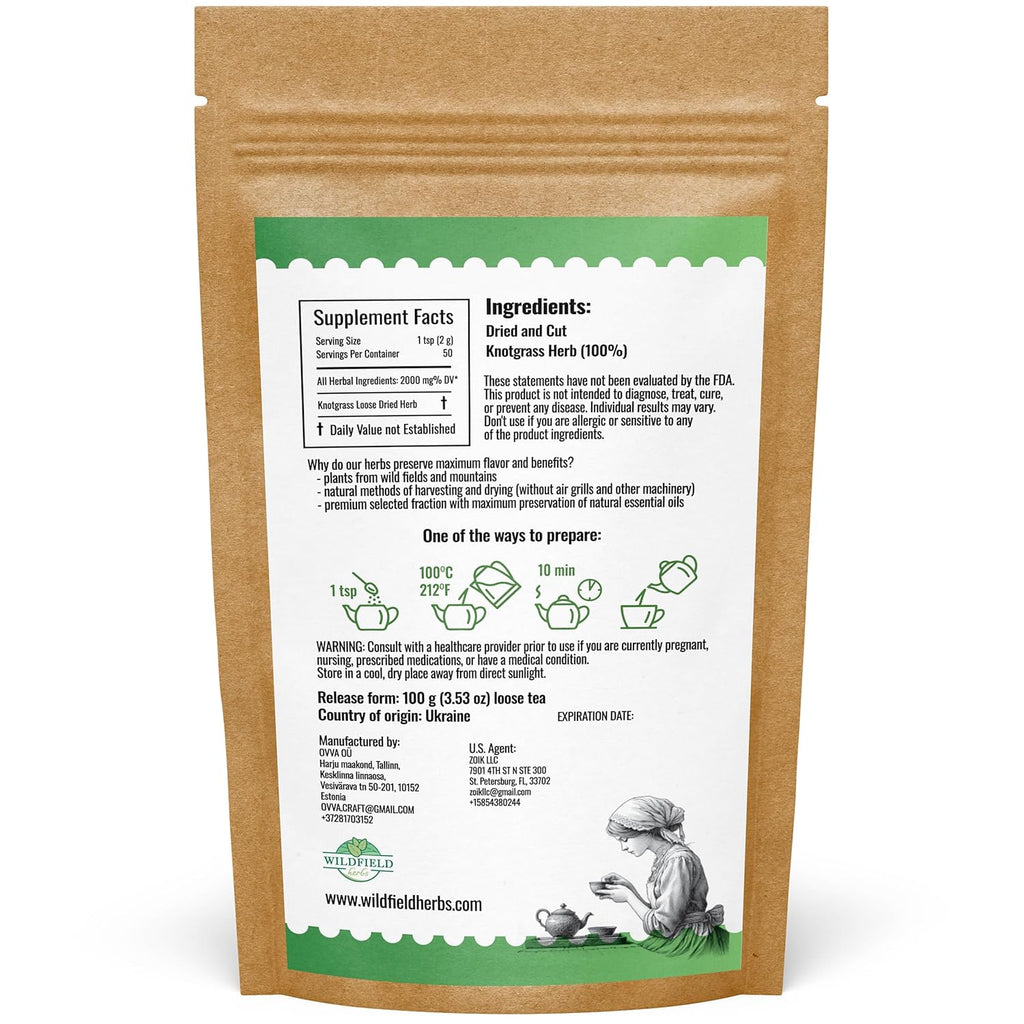 3.5 oz. Common Knotgrass Herbal Tea (Polygonum Aviculare) - 100g Pigweed Herb Tea