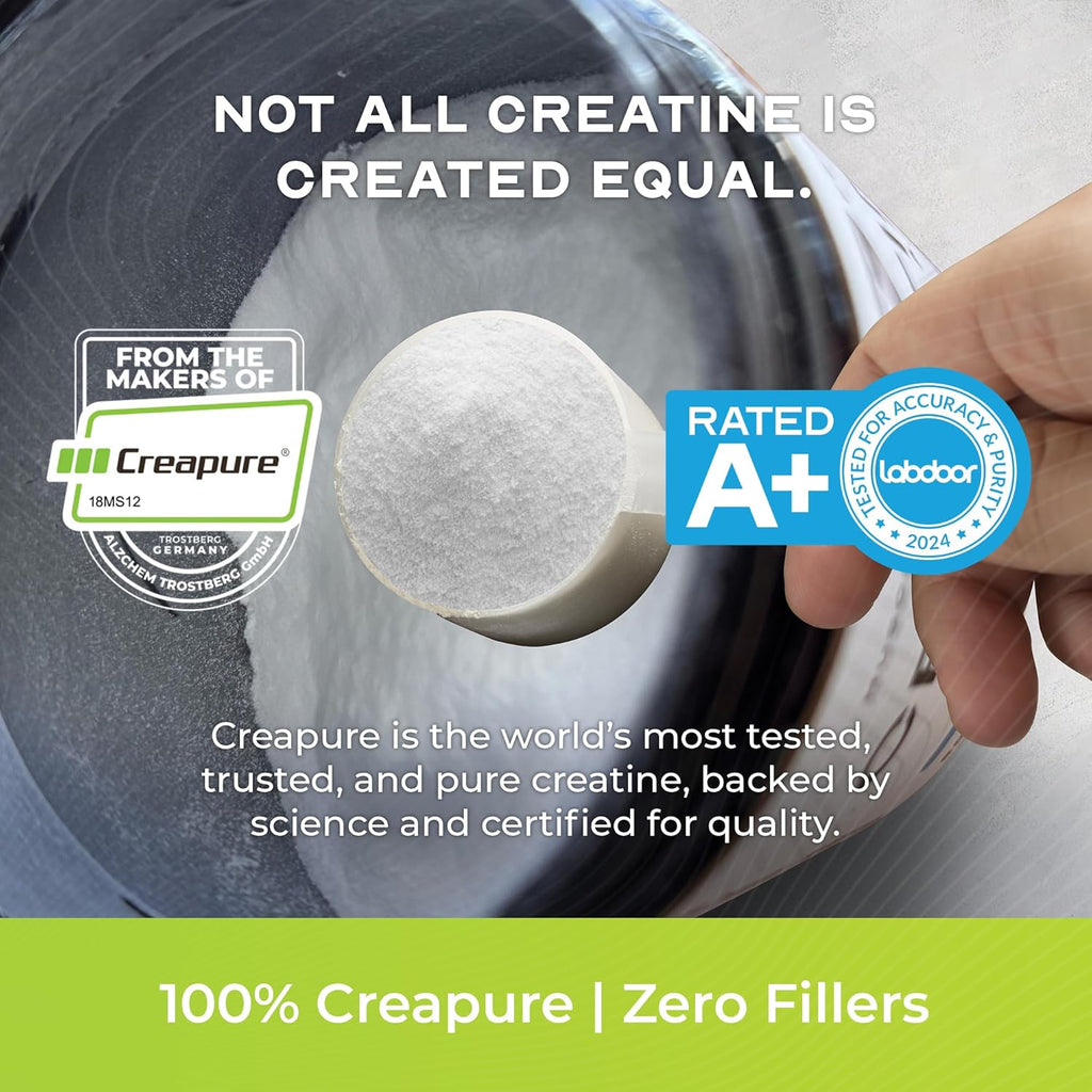 Muscle Feast Creapure Creatine Monohydrate Powder, Vegan Keto Friendly Gluten-Free Easy to Mix, Muscle Recovery Supplement, Creatine for Muscle Growth, Flavored Creatine, Natural Green Apple, 300g