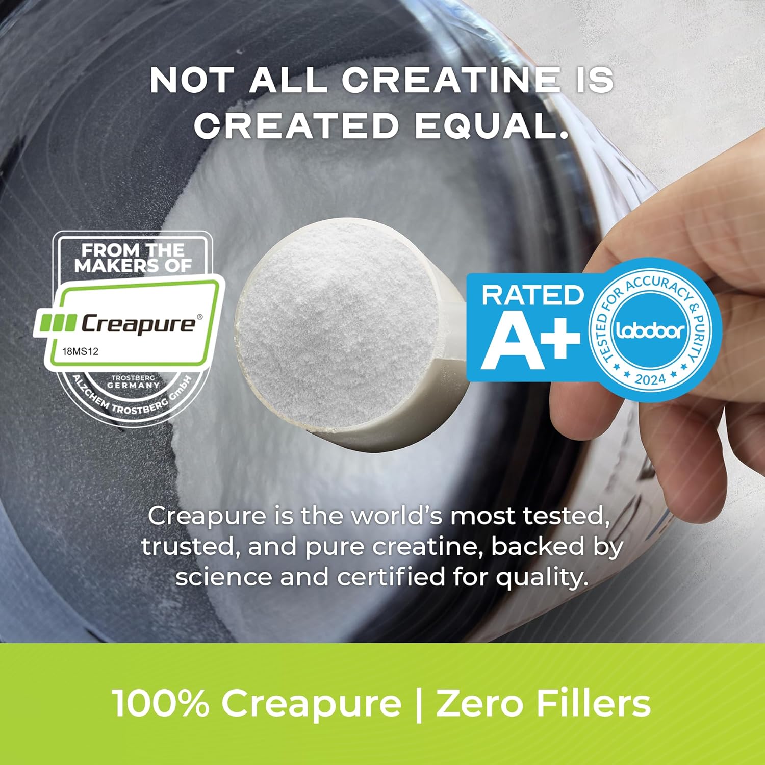 Muscle Feast Creapure Creatine Monohydrate Powder, Vegan Keto Friendly Gluten-Free Easy to Mix, Muscle Recovery Supplement, Creatine for Muscle Growth, Flavored Creatine, Natural Green Apple, 300g