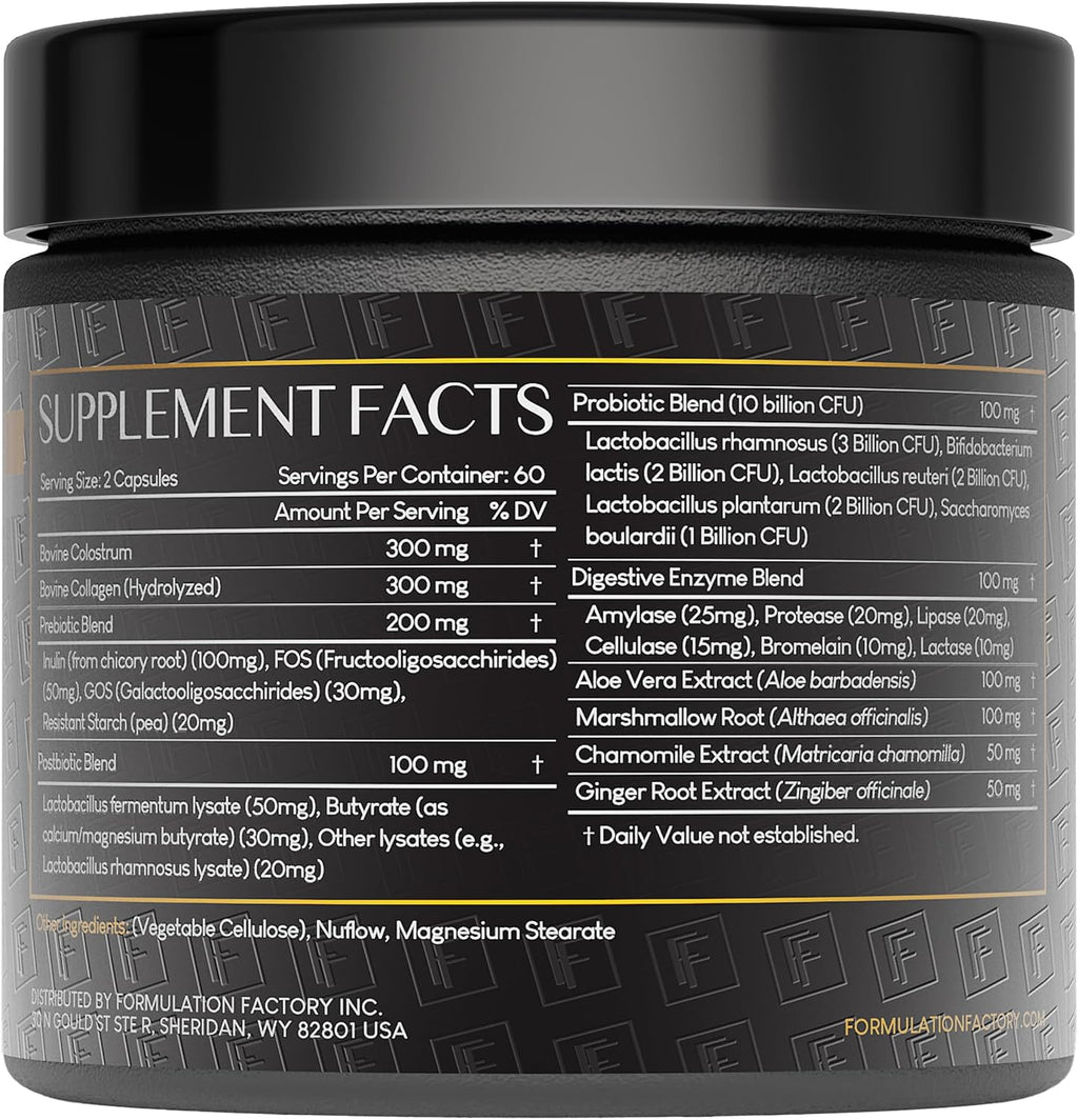 Gut Intellect 10-in-1 Microbiome Maximizer with Probiotics, Prebiotics, Enzymes, Berberine, Ginger, Mint, Supports Digestion & Brain-Gut Health (2 Month Supply, 120 Capsules)