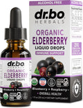 Elderberry Syrup Organic Liquid Drops - Sugar Free Immune Support Supplement for Adults & Kids, Ages 1 Immune Booster - Pure Organic Elderberry Syrup Liquid Drops Tincture Extract Concentrate 1 Fl Oz
