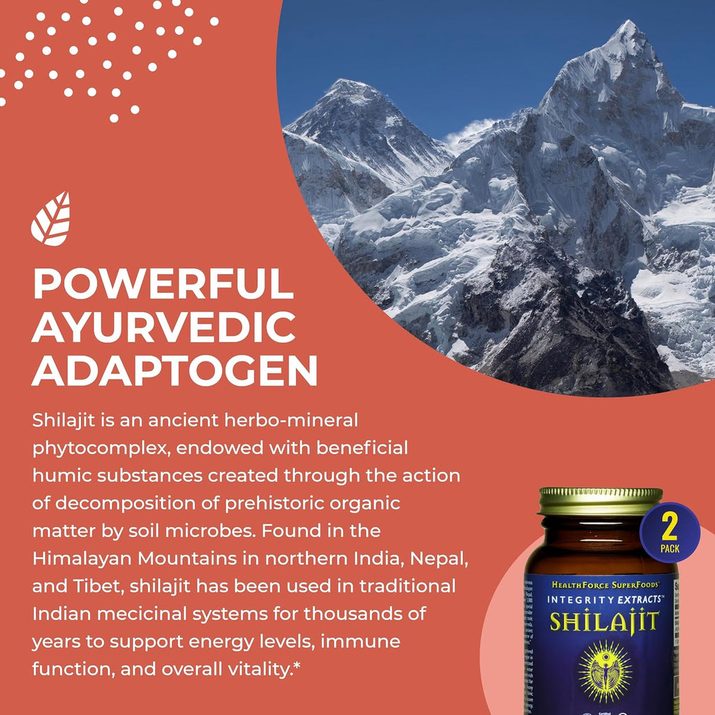 HEALTHFORCE SUPERFOODS Shilajit - 120 VeganCaps - Pack of 2