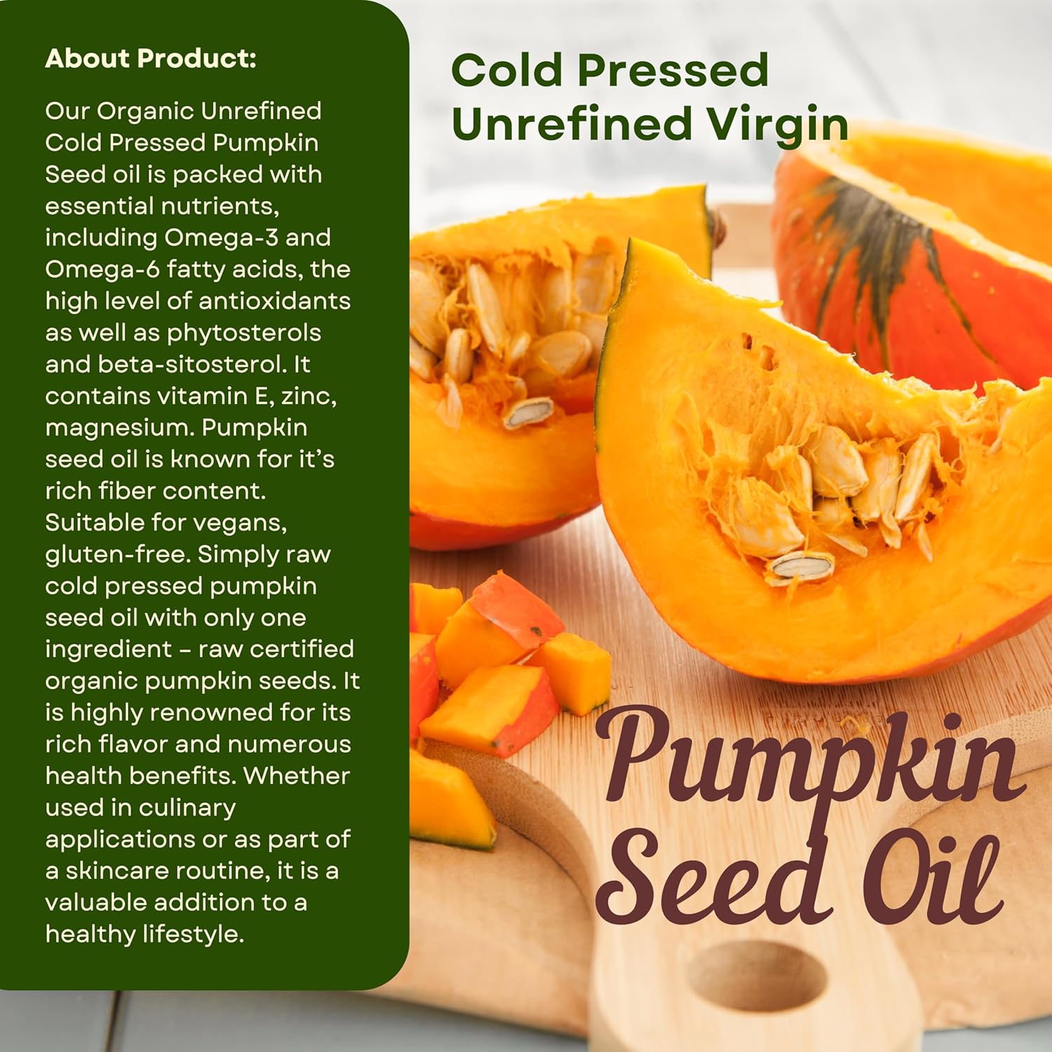 100% Pure Unrefined Virgin Pumpkin Seed Oil All Natural 4 lbs(64 fl.oz)