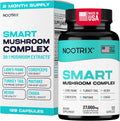 Smart Mushrooms Complex Supplement | Supports Memory, Mental Focus, Cognitive Health & Energy | 27,000mg Organic Mushrooms | Lions Mane, Reishi, Cordyceps, Chaga & Turkey Tail | 120 Capsules