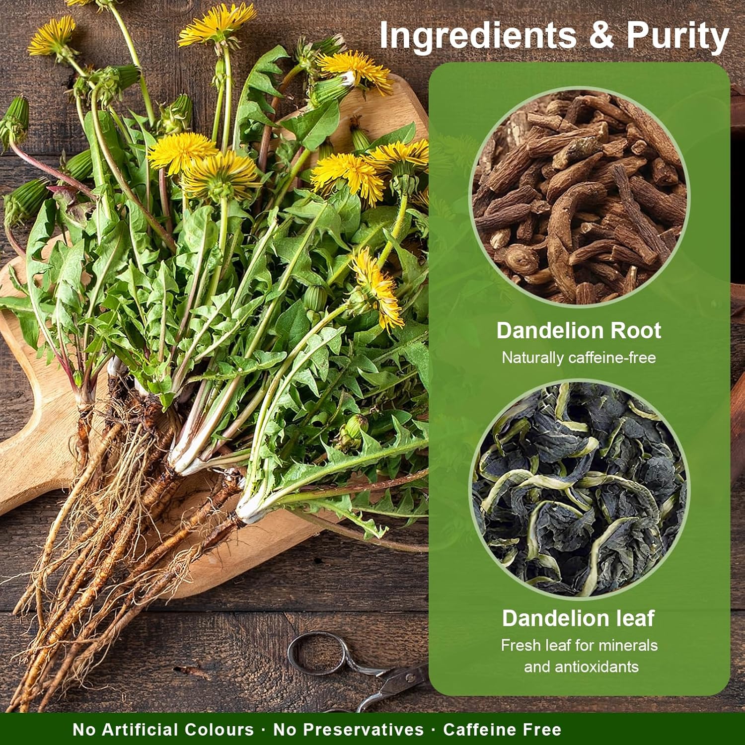 Dandelion Root & Leaf Tea 2g x 60 Teabags | 100% Natural Dandelion Tea for Liver Detox & Cleansing and Digestive Support | Herbal, Caffeine-Free