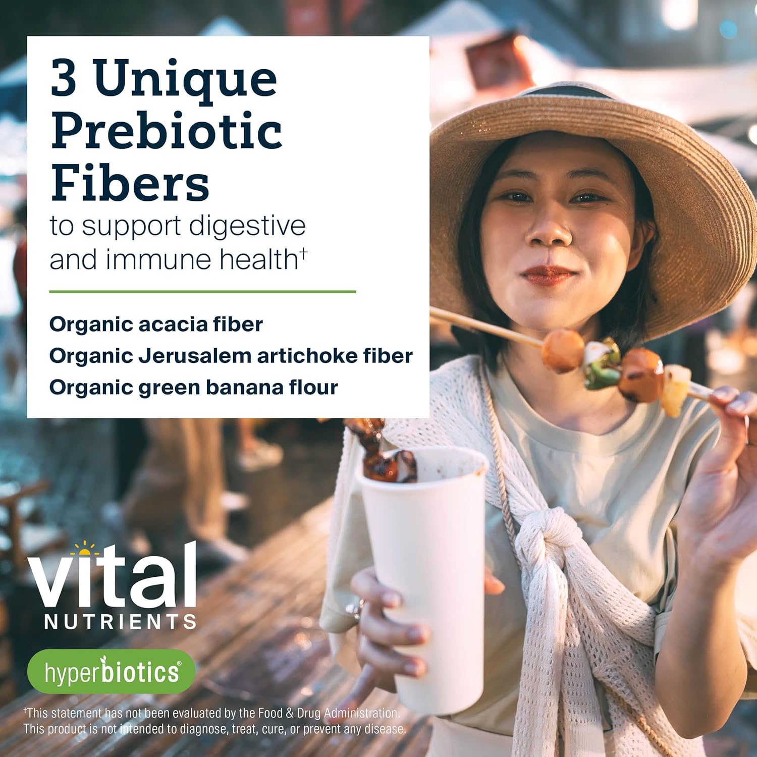 Hyperbiotics Vital Nutrients Organic Prebiotic Fiber Powder | Supports Gut Health and Digestive Regularity | Soluble Fiber Supplement for Women and Men | Vegan Organic Fiber Powder | 54 Servings