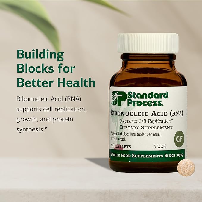 Standard Process Ribonucleic Acid RNA - Cell Development Support - Aids Protein Synthesis - Vegan, Gluten-Free, Non-Soy, & Non-Grain - 90 Tablets (90 Servings)