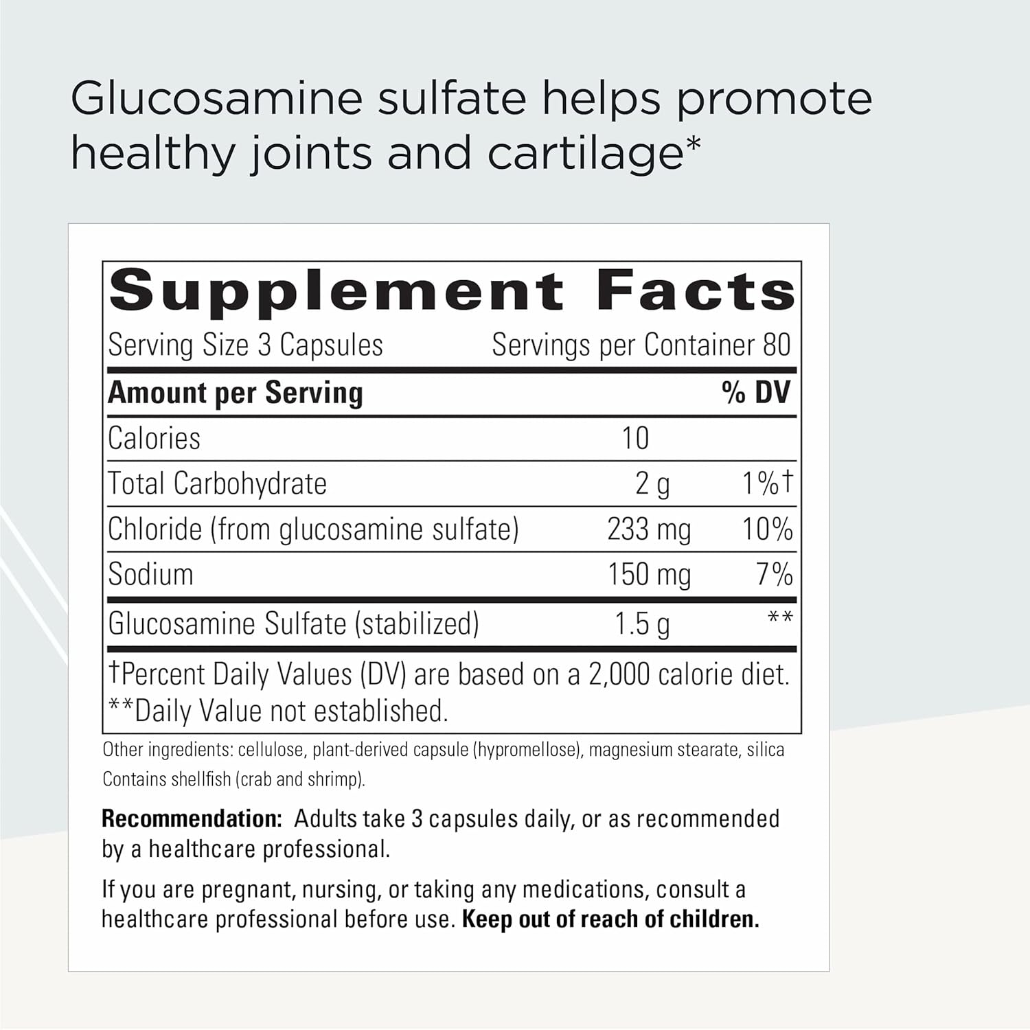 Integrative Therapeutics Glucosamine Sulfate - Cartilage Support Supplement* - Building Block of Cartilage - Gluten-Free & Dairy-Free - 240 Capsules (80 Servings)