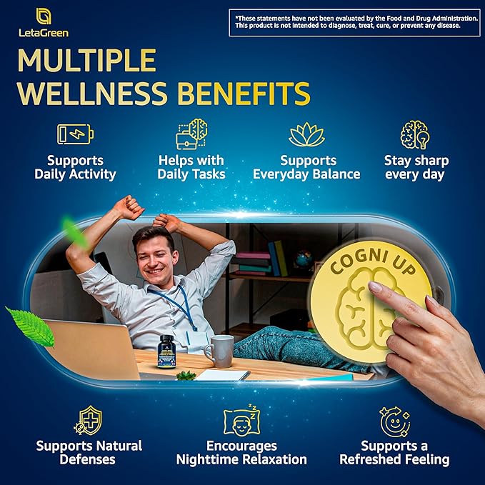 Organic Lions Mane Supplement Capsules - 360 Real Mushrooms Lion's Mane Capsules with Ginkgo Biloba Herb, Bacopa Monnieri, L Theanine, L Tyrosine - Mushroom Complex for Daily Wellness