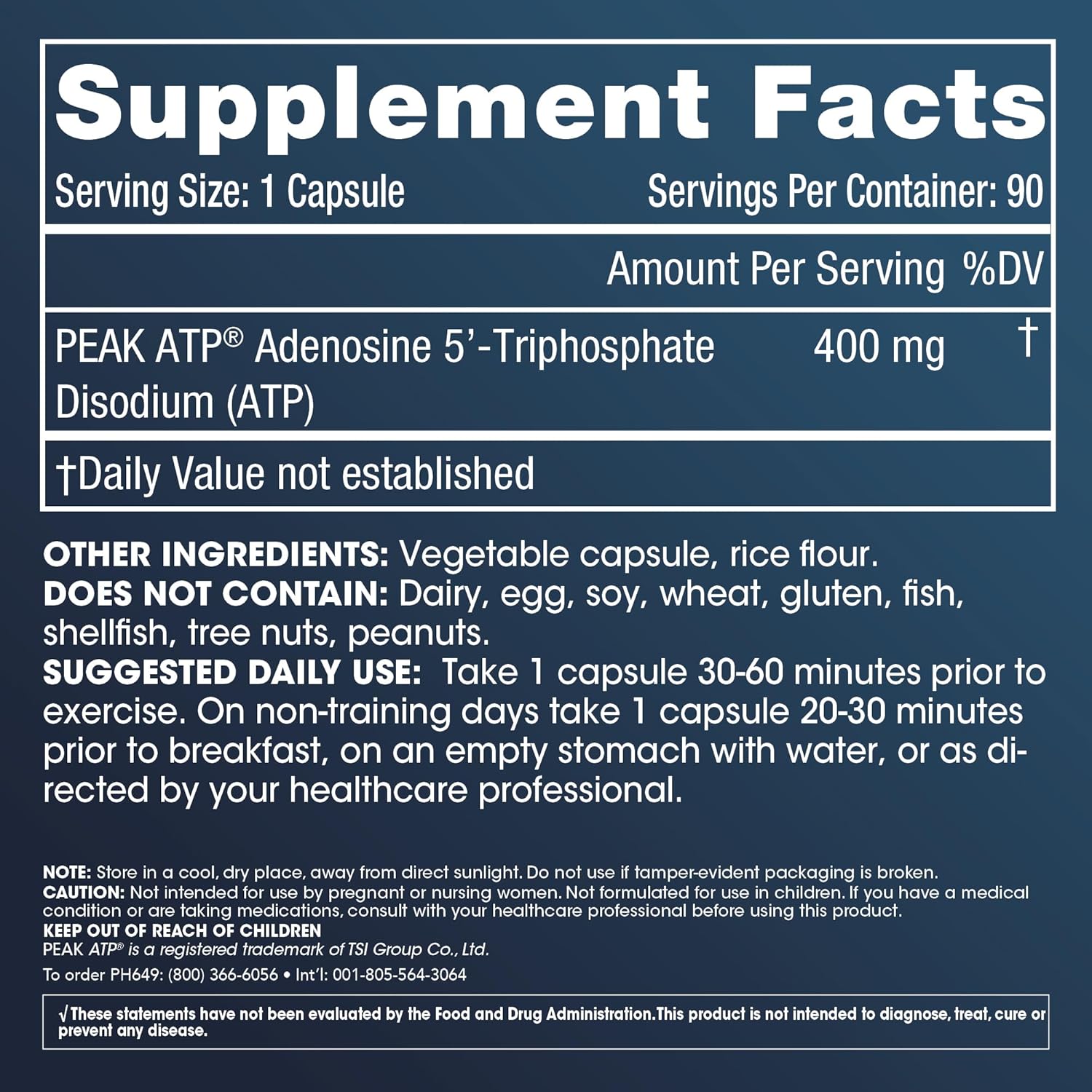 ProHealth Longevity ATP - 400 mg X 90 Servings, PeakATP Patented Pure ATP to Maintain Cellular Energy, Muscle Strength, and Cognitive Function, Supports Heart Health & Metabolic Efficiency (3 Pack)