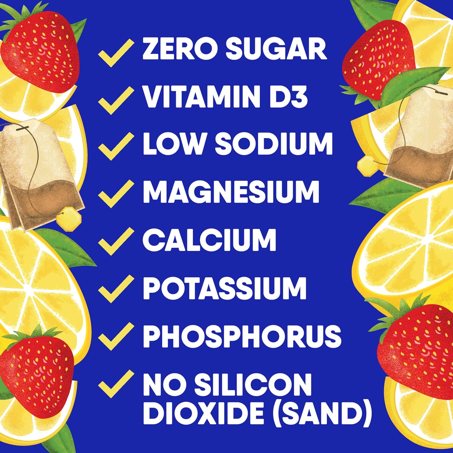 GoHydrate Low Sodium Electrolytes Powder Packets Sugar Free - Instant Hydration Daily Drink Mix - Zero Sugar Water Flavor Packet Singles with Vitamin D - (Lemonade, 30 Packs)