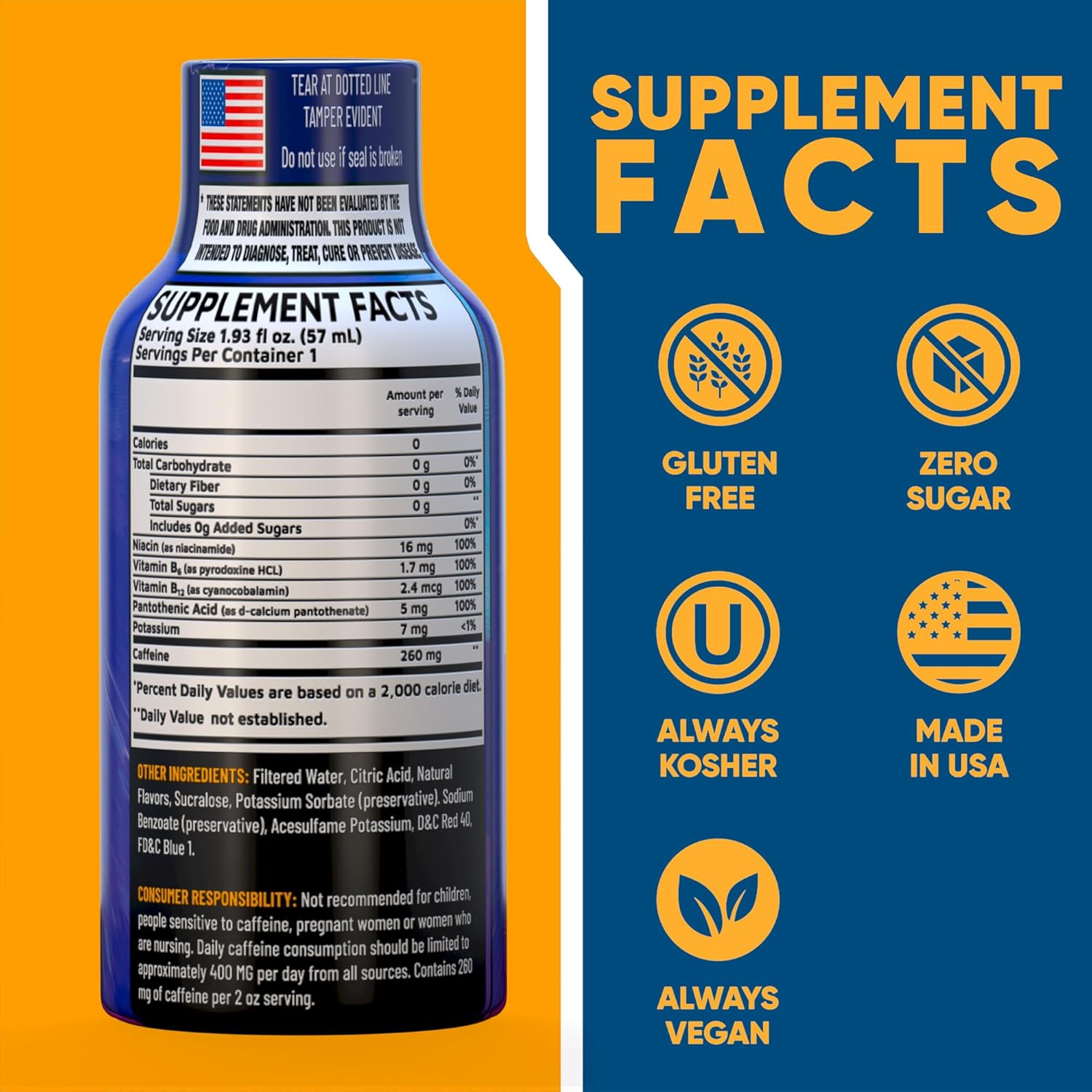 B12 Overload Extra Strength Energy Shot – Mixed Berry– 260mg Caffeine, 14000% B12, Electrolytes – Energy & Vitality Support – Zero Sugar No Calories – Vegan, Kosher, Gluten-Free – 1.93 fl oz, 24-Pack