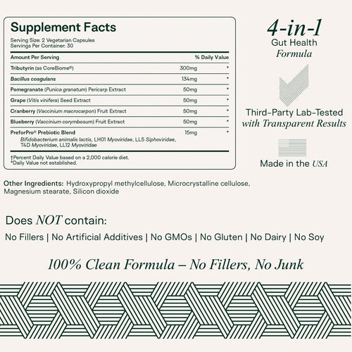 Adapt Naturals 4-in-1 Biome Protect Prebiotics, Probiotics Supplement Postbiotics & Polyphenols for Microbiome, Gut Health & Defense for Women & Men, 30 Day Supply