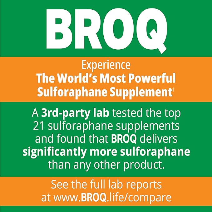 2X Sulforaphane of Others for Inflammation, Immunity & Detox | BROQ – Longevity & Cellular Defense – 3rd-Party Tested