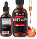 HERBIFY Lions Mane Supplement - Daily Mushroom Supplement for Memory, Focus & Clarity - Brain Booster - Lions Mane Tincture for Immune Support - 4 Fl oz Strawberry Flavor
