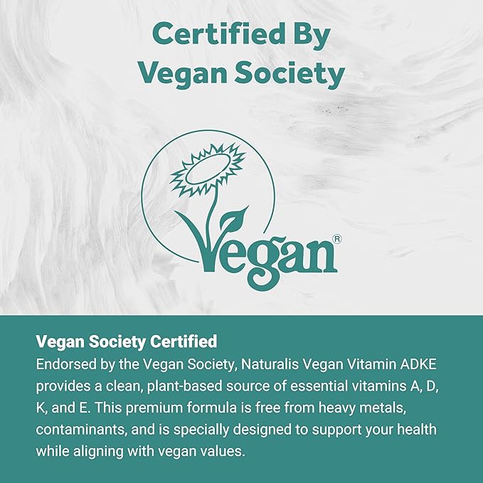 Naturalis Vegan Vitamin ADK with 50mg Tocotrienol and CoQ-10 | Nano-Emulsified in EVOO for Better Absoprtion | Non-GMO, Soy Free and Vegan Society Certified | 60 Veggie Softgels (Carrageenan Free)