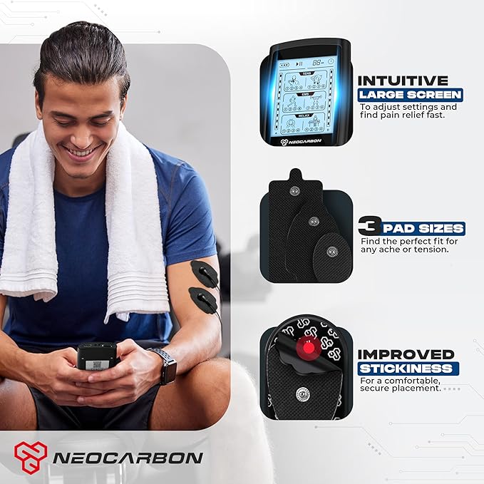 TENS Unit Muscle Stimulator, EMS Massager Machine for Shoulder, Neck, Sciatica and Back Pain Relief, Electronic Pulse Massage Physical Therapy, Black