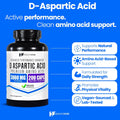 D-Aspartic Acid Capsules 3000mg | 200 Vegan Capsules | Premium Amino Acid Supplement | Naturally Sourced | Non-GMO & Gluten-Free | Made in The USA