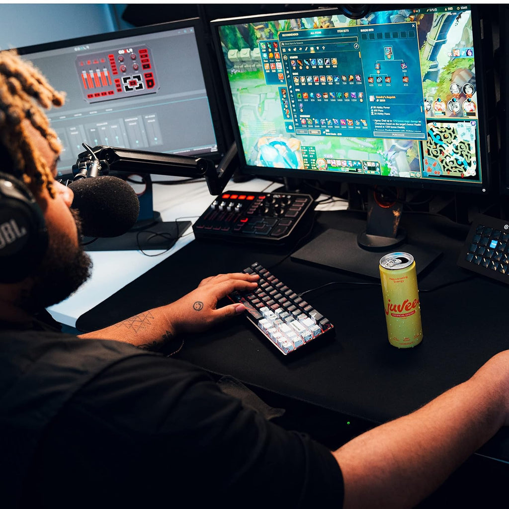 Juvee Rejuvenating Energy Drink. Sugar Free Energy Drinks. Taurine, Vitamin B12, Vitamin B6. 128 Mg Of Caffeine. L-Theanine For Mood Support. Panax Ginseng For Focus. Vitamin C For Immune Support. Gluten Free 12 oz - 12 Pack - Variety Pack