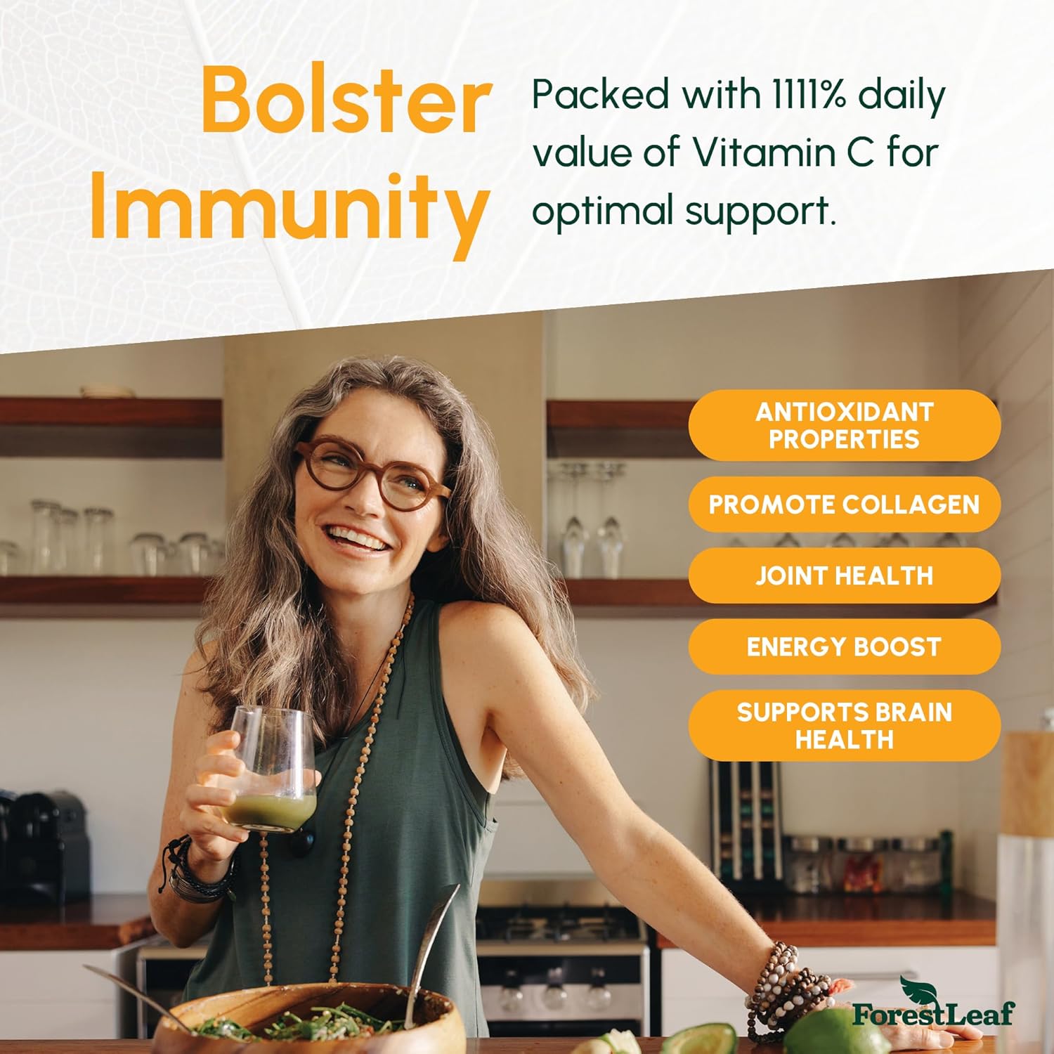 ForestLeaf Liposomal Vitamin C 1000mg Capsules | High Dose Vitamin C Liposomal Supplement w Coconut Oil Fatty Acids | Fast Absorption | Immune Support, Antioxidant, Collagen Production | 120 Vegan Cap