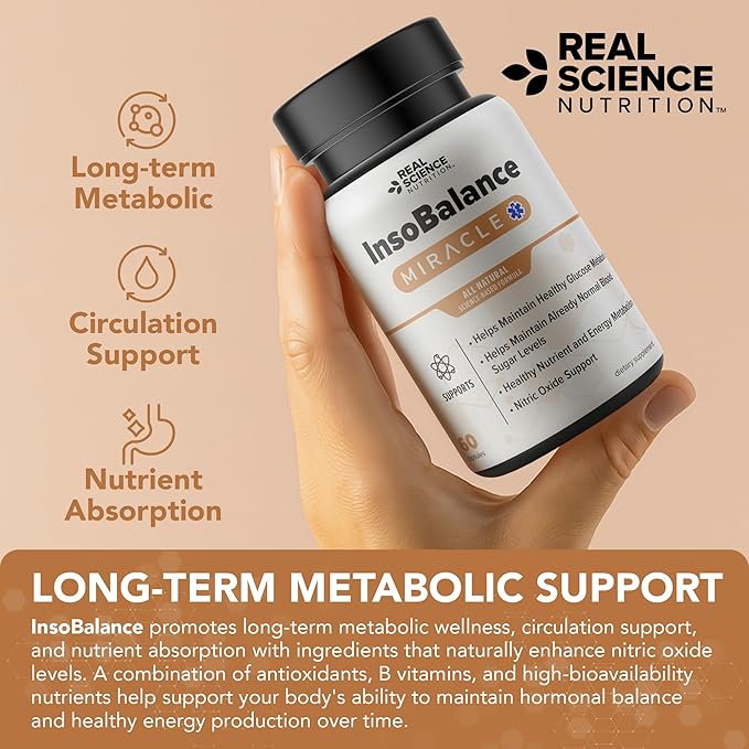 Real Science InsoBalance Miracle – Natural Supplement for Hormone Balance for Women – Supports Metabolic Wellness, Energy & Cycle Rhythm – VIT C, K & B + Nitric Oxide Support – Made in USA, 60 Caps