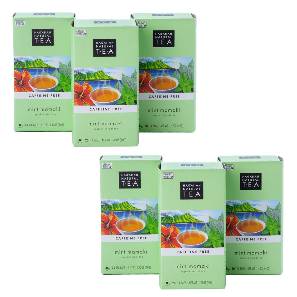 Hawaiian Natural Tea Organic Mamaki Mint Tea Blend - Caffeine Free Herbal Tea - Antioxidant-Rich, Calming, Wellness Tea for Bedtime, Anxiety & Stress - Gift for Tea Lovers - 120 Tea Bags