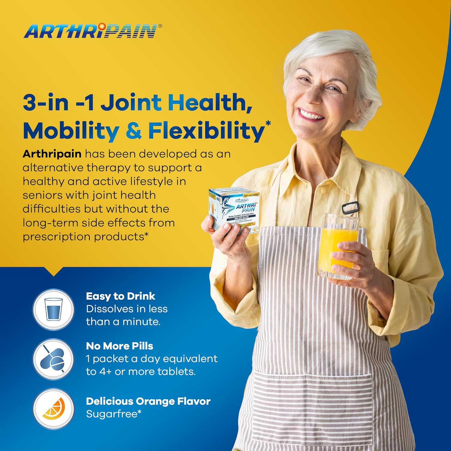 Arthripain – Joint Support Cartilage Repair Supplement – Clinically Tested Joint Juice - Ligament Relief Support – Glucosamine Chondroitin MSM – Swollen Knee Treatment –Sugar-Free – Made in US - 30ct