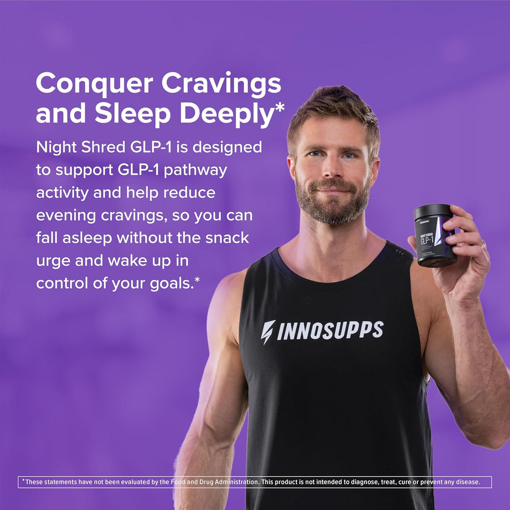 InnoSupps Night Shred™ GLP-1 | Nighttime Metabolic + Sleep Support* | Akkermansia + Ashwagandha | 60 Capsules. 30 Servings.