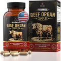 Grass Fed Beef Organ Supplement for Men & Women - PRIMUS Grassfed Beef Liver Capsules with Heart, Ancestral Blend 5 Organ Meat Supplements & BioPerine for Absorption, Vitality, Energy, 180 Pills