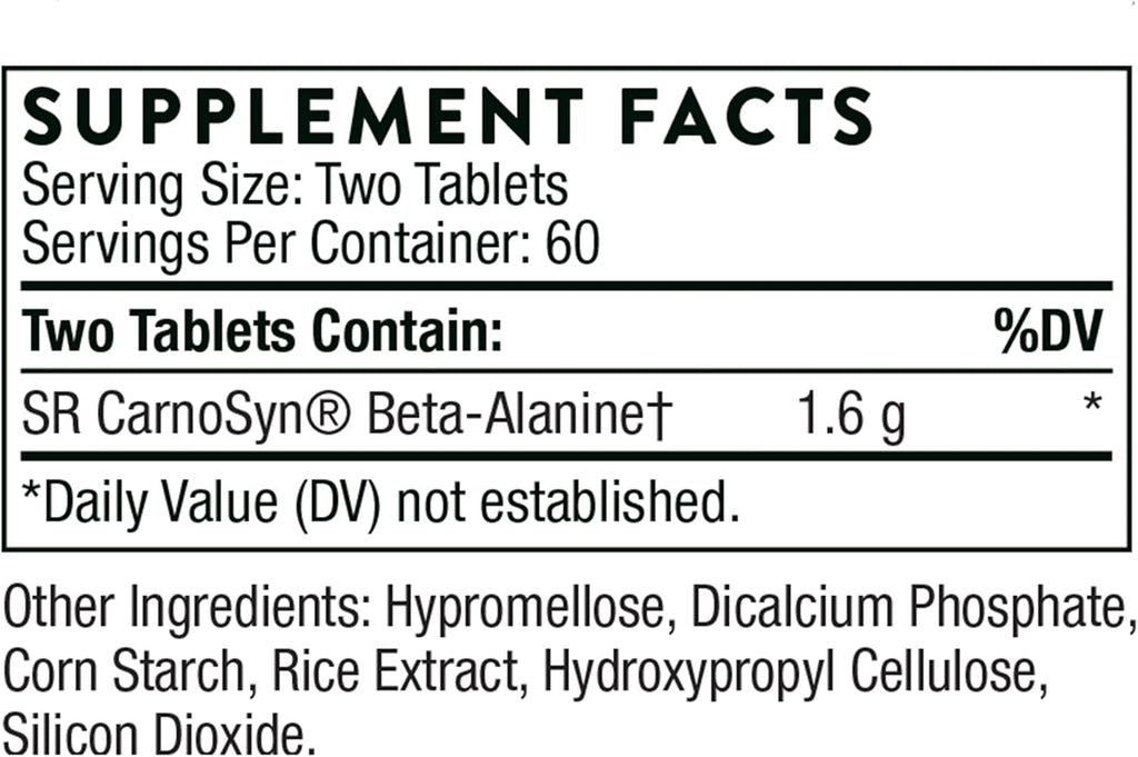 THORNE - Beta Alanine Sustained Release - Amino Acid for Muscle Output and Endurance* - NSF Certified for Sport - 120 Tablets - 60 Servings