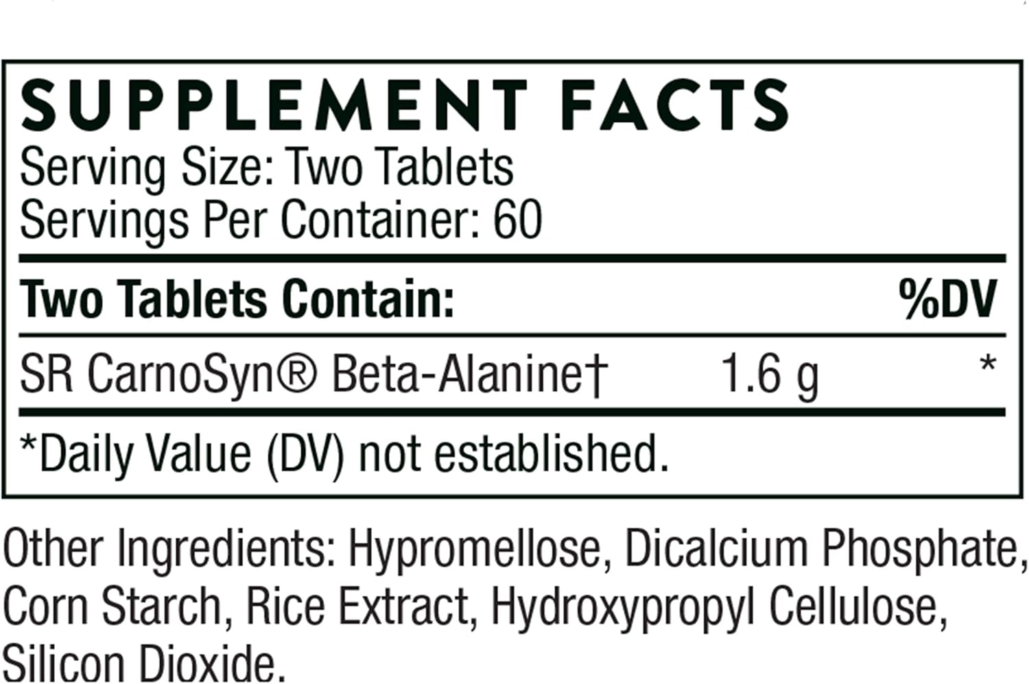 THORNE - Beta Alanine Sustained Release - Amino Acid for Muscle Output and Endurance* - NSF Certified for Sport - 120 Tablets - 60 Servings