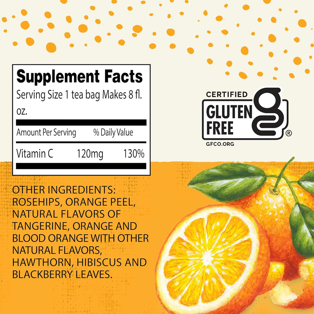 Celestial Seasonings Vitamin C Shine Herbal Tea, Caffeine Free, 20 Tea Bags Box (Pack of 6)
