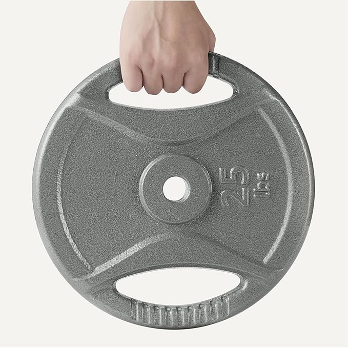 Amazon Basics 1-Inch Cast Iron Grip Weight Plates