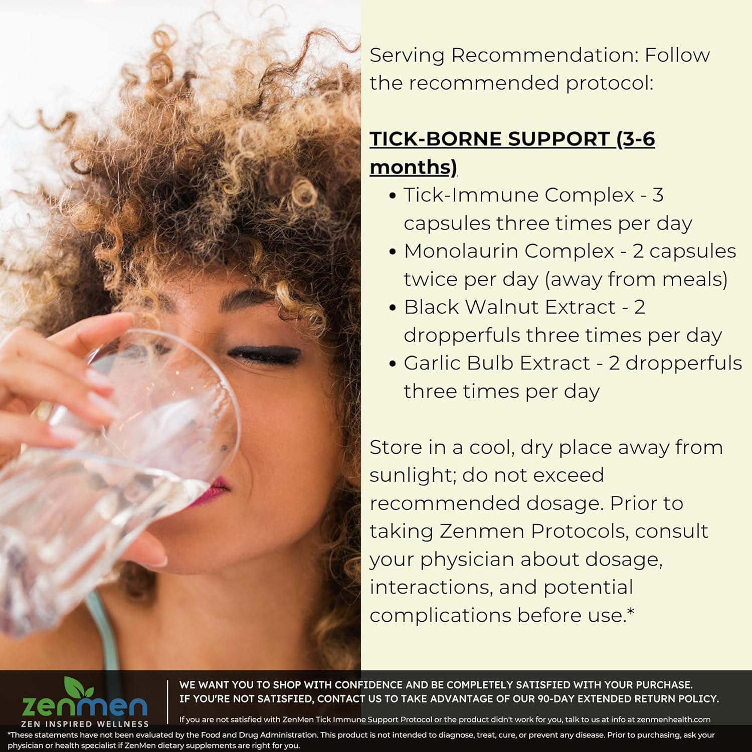 Zenmen Post Tick Bite Support Lite Bundle - Post Contact Protocol - 1 Tick Immune Support + 1 Garlic Tincture + 1 Green Black Walnut Tincture