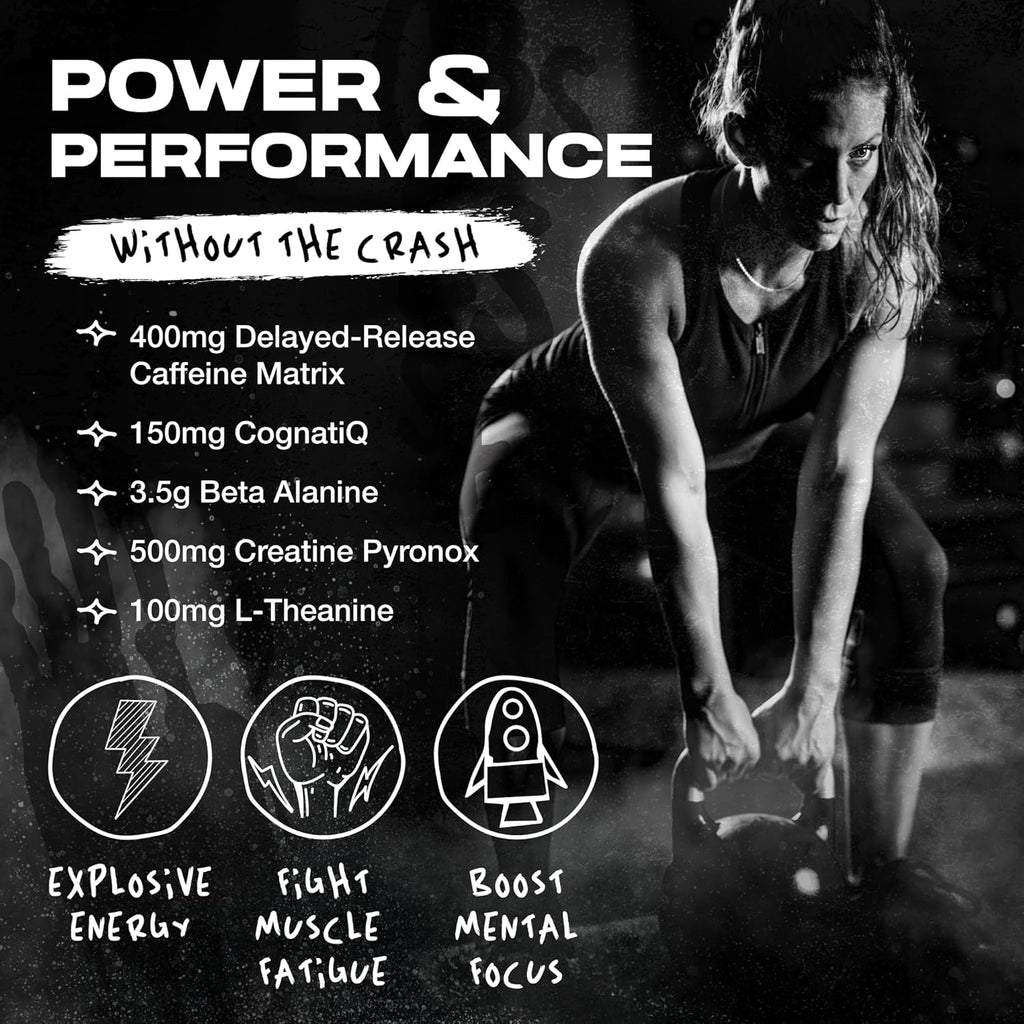 AFTERDARK INHUMAN Pre-Workout Powder, Enhanced Mind-Muscle Connection, Sustained Energy, Potent Nootropic Blend, Vegan, Gluten-Free, Soy-Free, 400mg Caffeine, No Crash, Paradise Punch