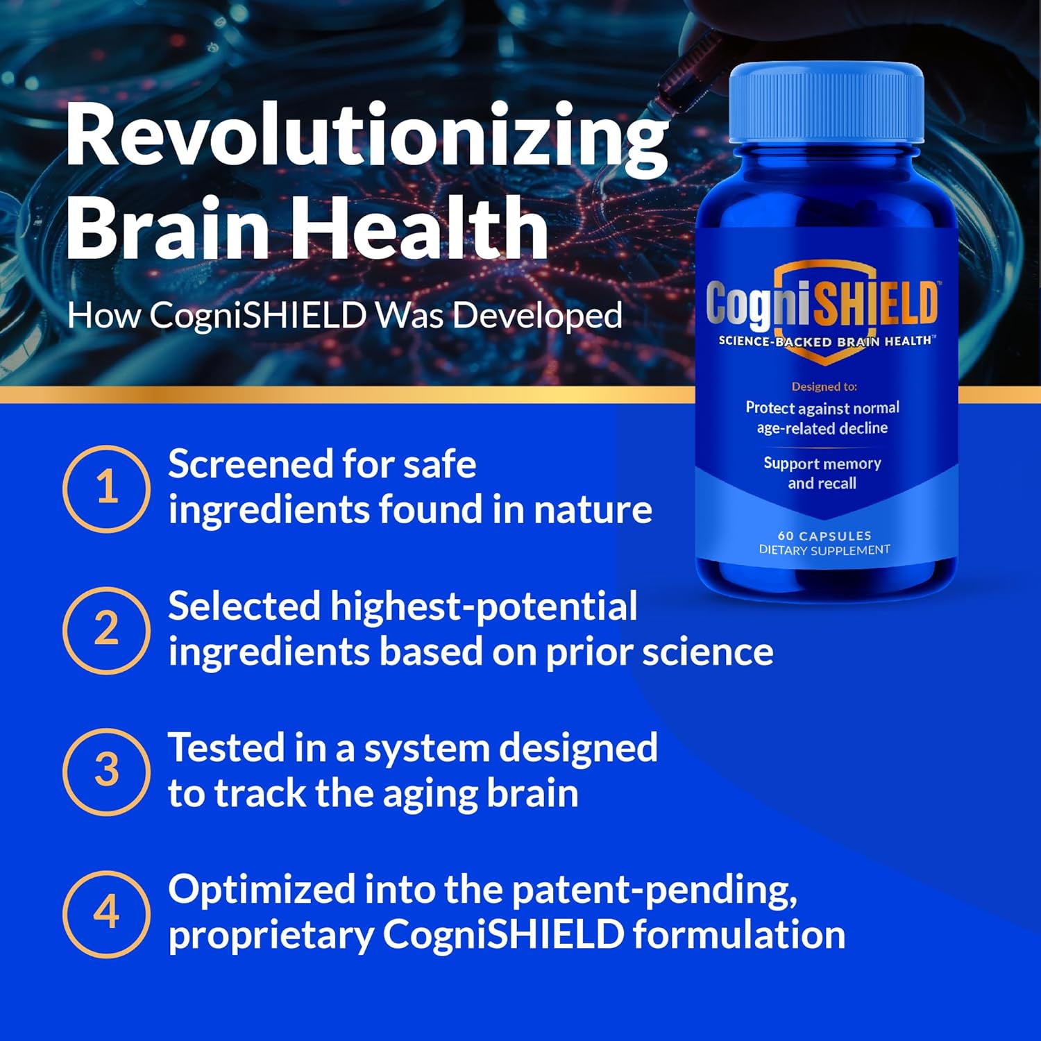 Brain Health Supplement - 60 Count - Support Strong Memory, Recall - Protect Against Normal Age-Related Cognitive Decline