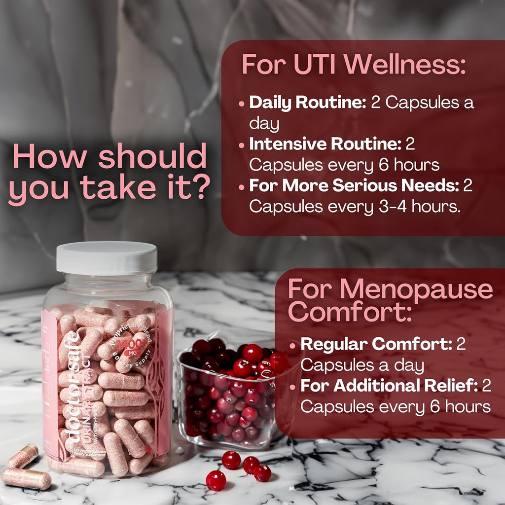 Cranberry Supplement, D-Mannose Capsules Made with Concentrated Whole Fruit Cranberry, Natural Support for Rapid Action to Help Cleanse and Protect The Urinary Tract* (120 Count)