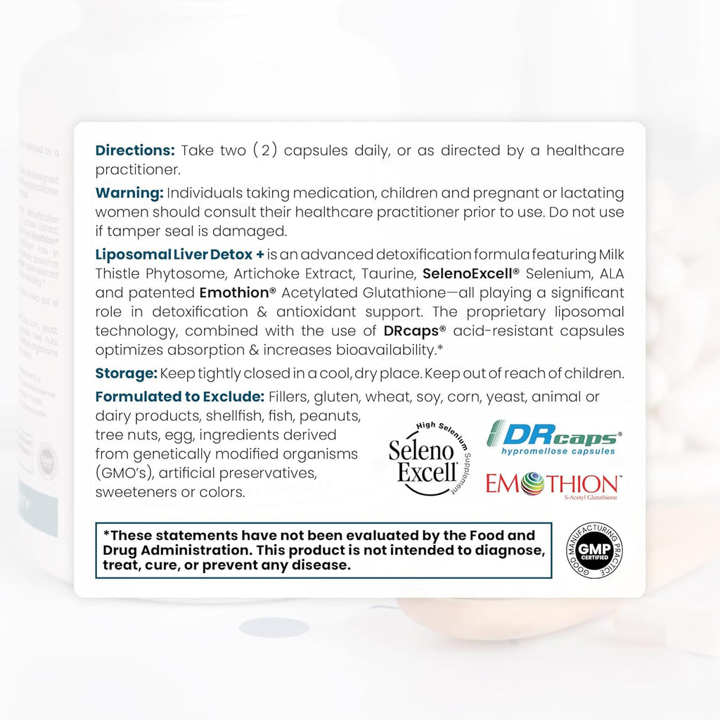 Pure Therapro Rx Liposomal Liver Detox + 120 Acid-Resistant VCaps | Soy-Free Liposomal Format Containing Methylation Nutrient Cofactors | Supports Liver Detox and Cleansing | Vegan