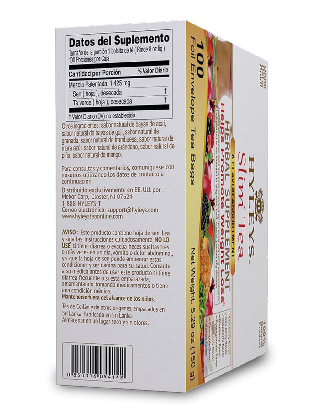 Hyleys Slim Tea 9 Flavor Assortment 100 Ct - Weight Loss Herbal Supplement Cleanse and Detox - 100 Tea Bags (1 Pack)
