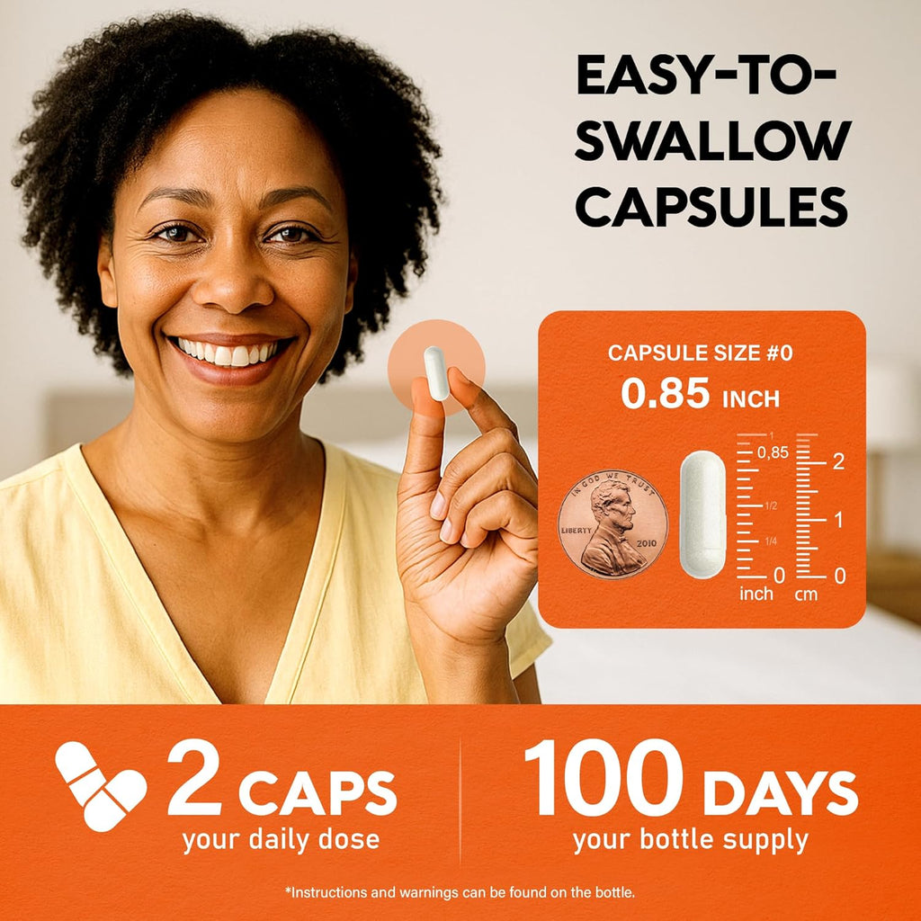 Liposomal Vitamin C 1000mg - High Absorption & Gentle On Stomach - Antioxidant, Energy Boost & Immune Support - Vitamin C Supplement - NON-GMO & SOY-Free - Made in USA - 200 Capsules, 100 Day Supply