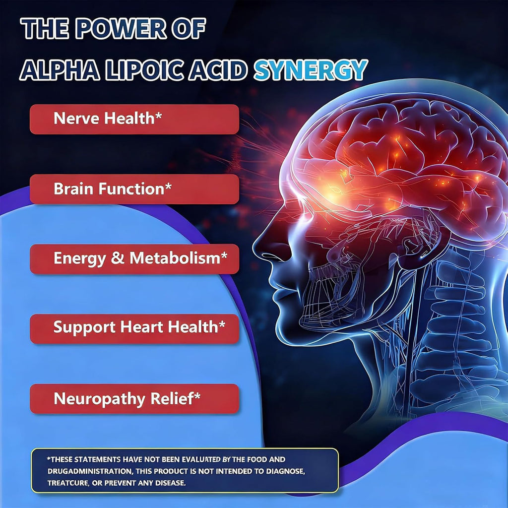 Alpha Lipoic Acid 1000mg Liquid Drops, Max Strength 11-in-1 ALA Supplement w. Acetyl L-Carnitine Benfotiamine & B1 B12 C E, Alpha-Lipoic Acid Nutritional for Neuropathy Nerve Energy Antioxidant